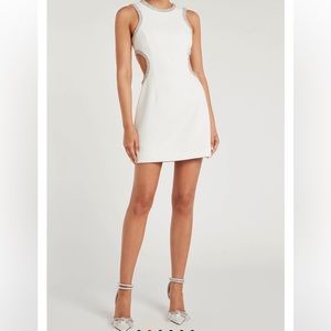 Rebecca Vallance Grace Cut Out Mini Dress, Little White Dress